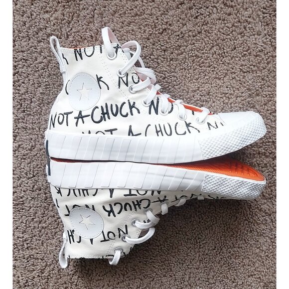 Converse All Star "Not A Chuck" White Orange Kids Size 6 Women's Size 7.5 - Picture 6 of 8